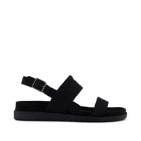 Marin Strap Sandal Black Heavy Canvas - Side View