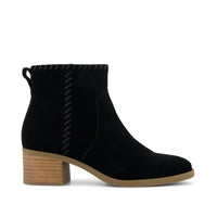 Delilah Heeled Boot Water Repellent Black Suede - Side View